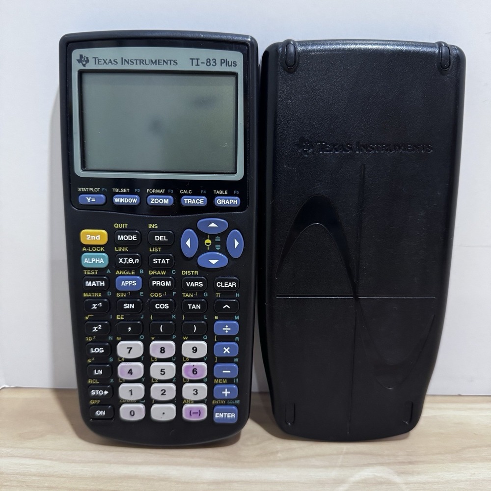 Texas Instruments TI-83 Plus Graphing Calculator w/Cover - Tested & Works READ